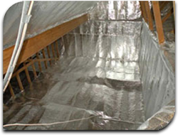 radiant barrier installed in attic