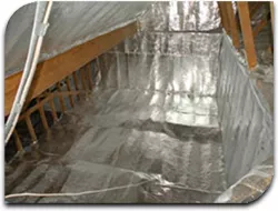 radiant barrier installed in attic